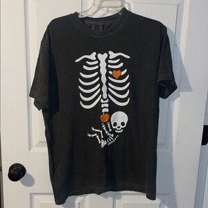 Skeleton Baby Graphic T-Shirt - Dark Gray NWOT